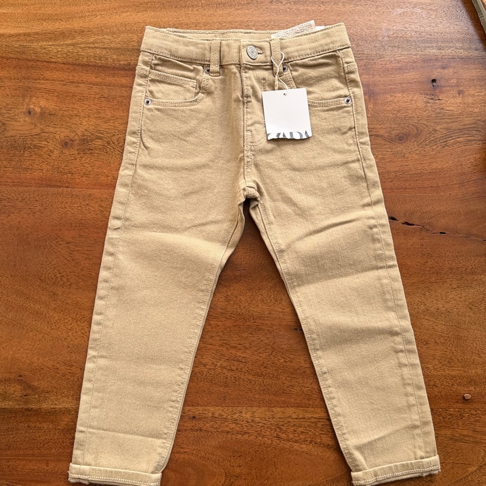 Zara Kids Tan Slim Fit Jeans